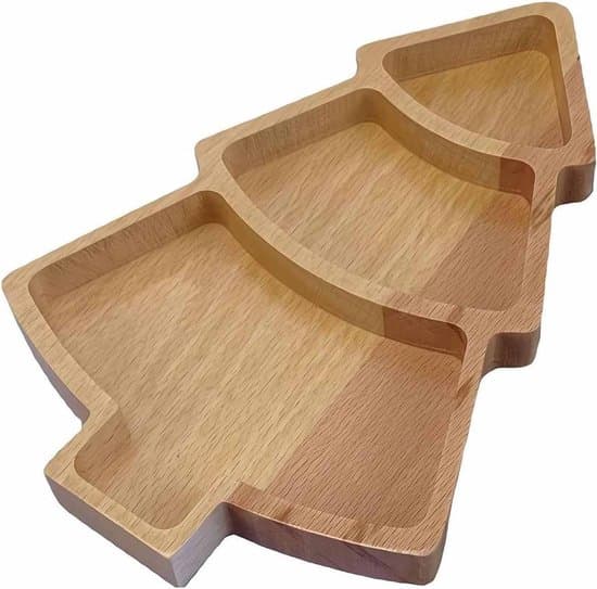 2-pack serveringsbrickor och ostbrickor i trä med julgransdesign (23,5x15cm)