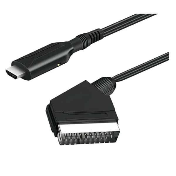 SCART til HDMI konverterkabel, video- og lydadapter, konverter til DVD HDTV'er.