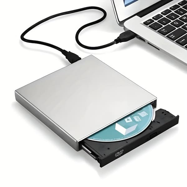 Extern USB 2.0 DVD-enhet, 24x CD/DVD-brännare, bärbar extern CD-enhet.