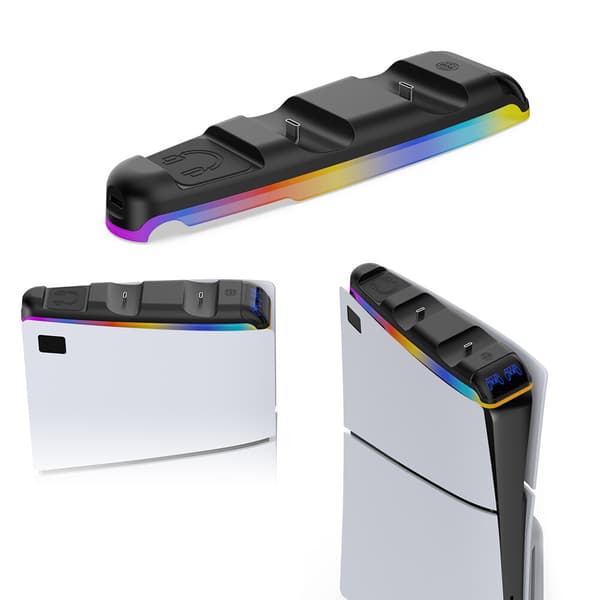 Dobbelt Controller Opladningsdock Solid Controller Opladerstation PS5 Gamepad