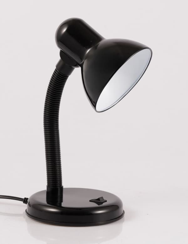 Grundlæggende skrivebordslampe 1 stålplast - sort