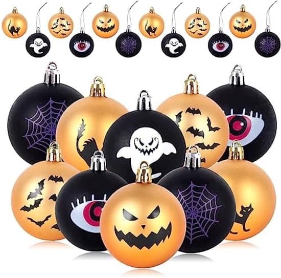 12 Halloween hängande trädbollskrokar