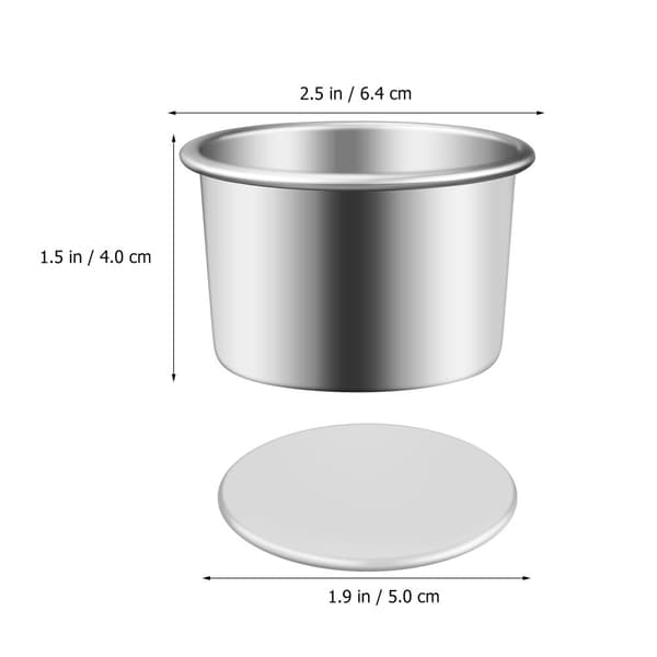 4-delt mini kageform i aluminium, ostekage bagepande rund