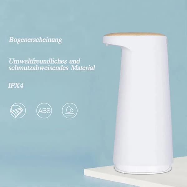 Automatisk sæbedispenser, opvaskemiddeldispenser, 450 ml, USB genopladelig, IPX4 WP, hvid