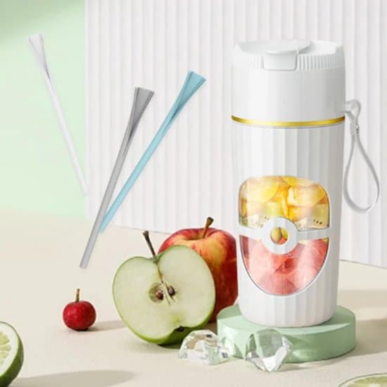 Ledningsfri 450 ml USB-C bærbar smoothieblender med 6 knive i rustfrit stål