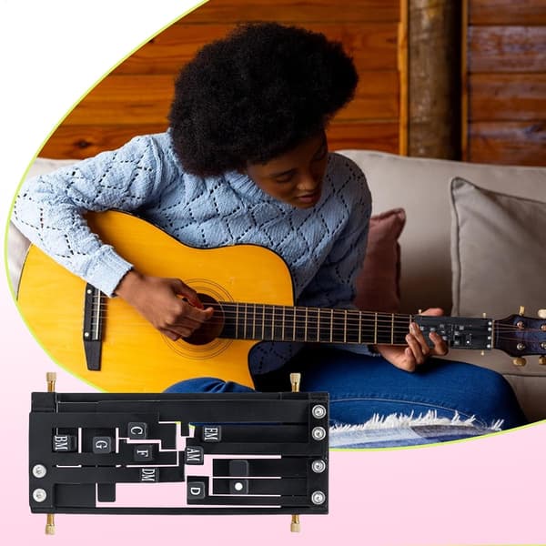 Gitarrackordpress, gitarrinlärningsverktyg för nybörjare (svart)