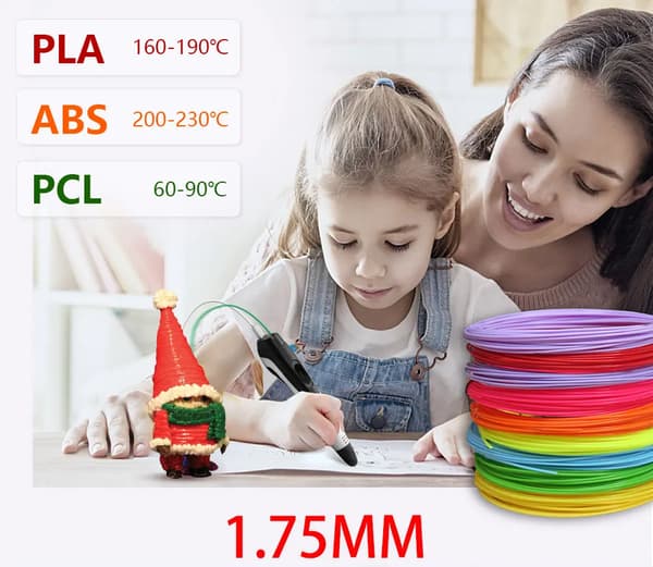 Grå PLA 10m 3D-printplast, filamentmateriale, 3D-printfilament, 1,75 mm PLA.