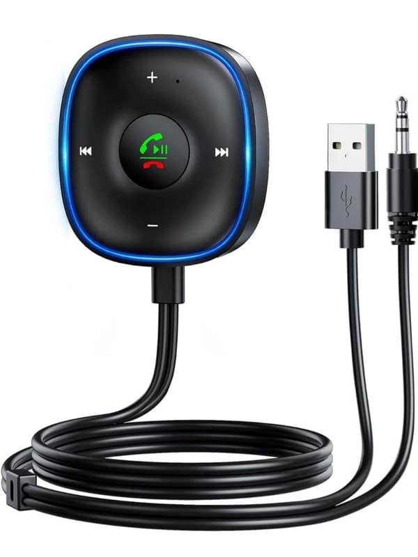 Bil Bluetooth aux-adapter, Bluetooth aux-adapter 5.3 med mikrofonbrus