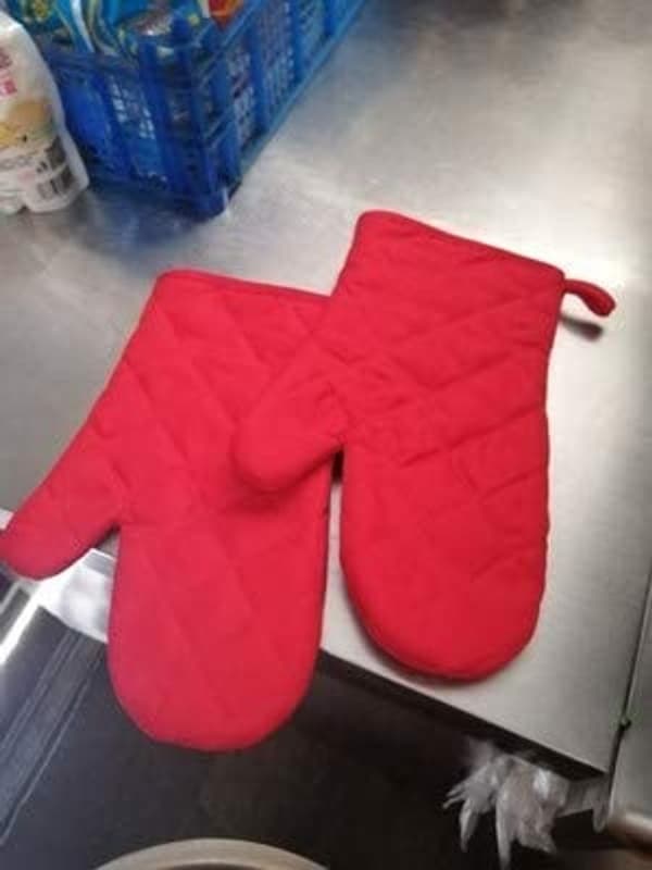 Varmebestandige ovnhandsker bagehandsker, bomuld, 1 par, rød