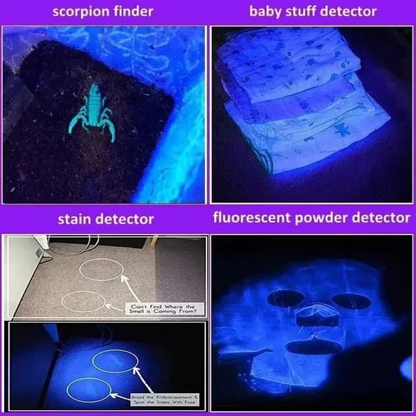 Ladattava LED UV-mustavalotaskulamppu