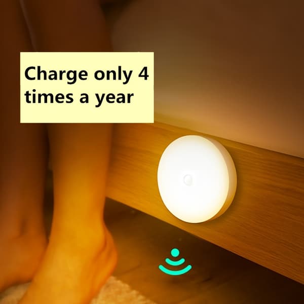 4-pack USB uppladdningsbara LED-nattlampor och skåpslampor med rörelsesensor.