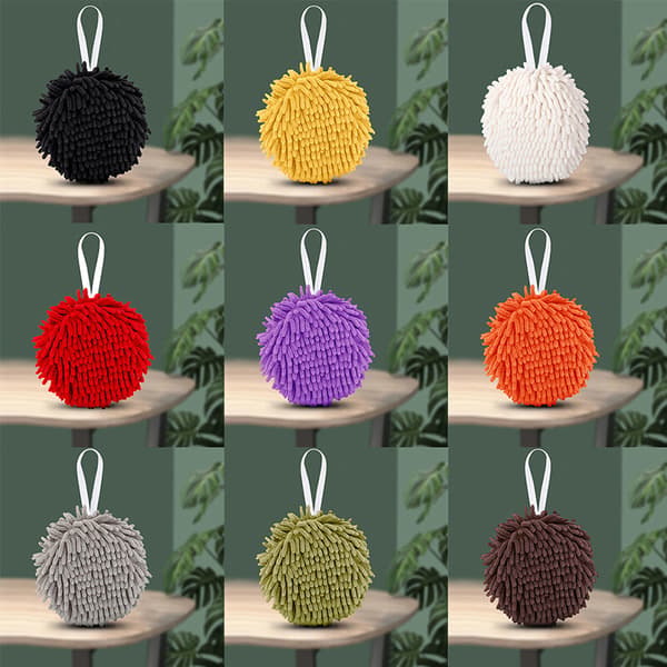 Chenille Handdukar Kök Badrum Boll Hängande Öglor Handdukar Vit