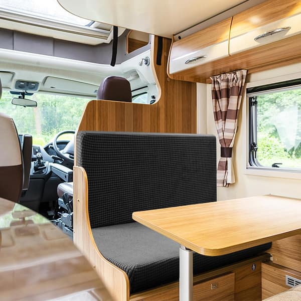 RV Matbord Sittdynor Töjbara Dubbla Soffskydd Elastiska Bilstolar Svarta