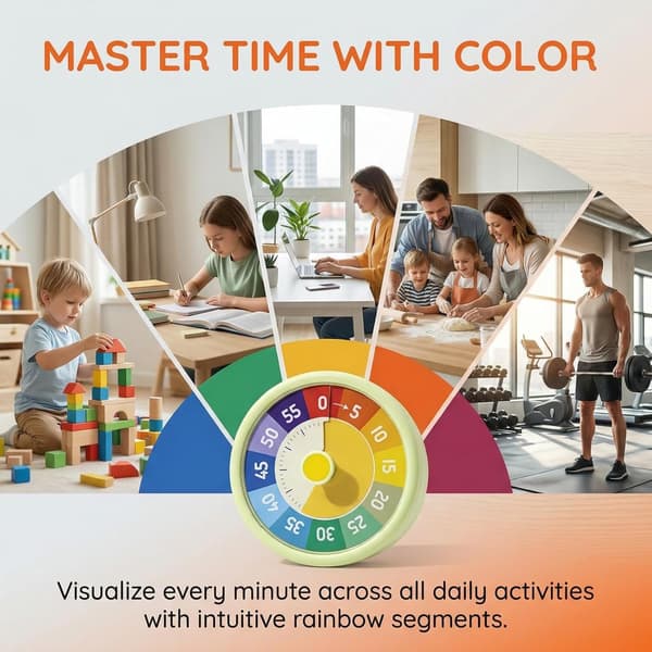 60-minutters visuel nedtællingstidsmanager og Pomodoro-timer (grøn).