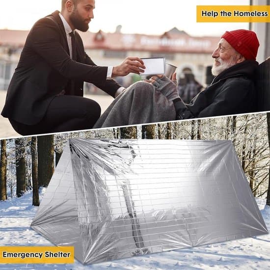6-pack utomhus termiska överlevnads- och nödfiltar (210x160cm)