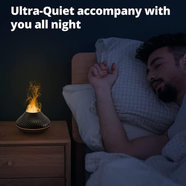 Sød Aroma Vulkan Ild Flamme Diffuser Luftfugter Aromaterapi Æterisk Olie