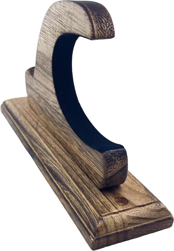Gardinstångsfäste i trä, brun, för 5,6 cm stänger, med skruvar (2-pack)