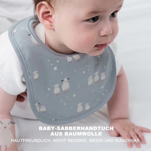 3-pack haklappar i ren bomull, mycket absorberande