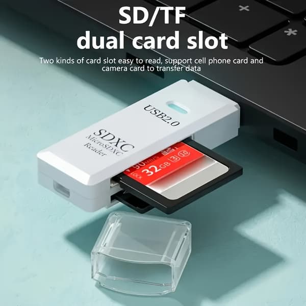 Mångsidig 2-i-1 höghastighets USB3.0-kortläsare stöder TF+SD dator surfplatta kamera laptop bil