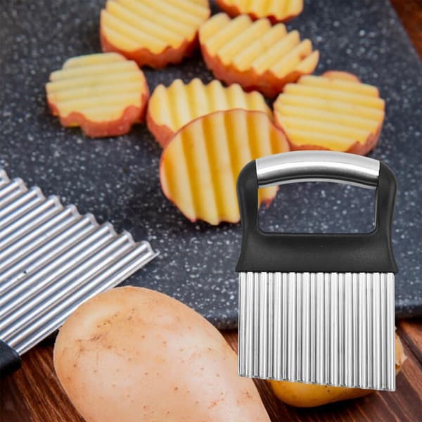 Pommes frites-skärare vågig hackare potatis morotschips svart