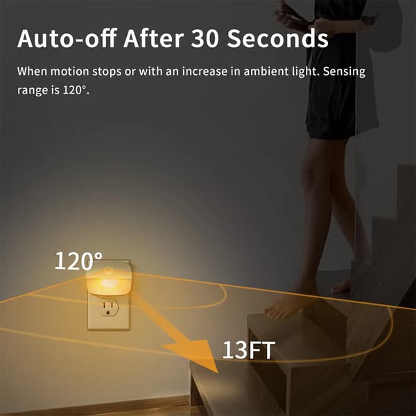 Bærbar LED Natlys Sensor Automatisk EU Stik Varmt Lys