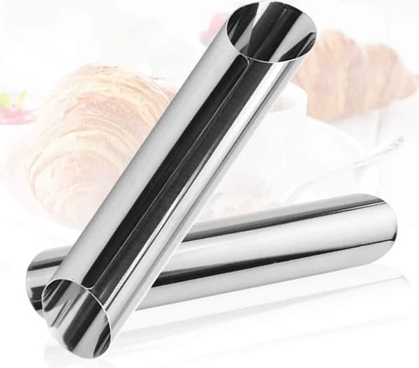 Bageforme, 12 stk. spiralformede bageforme i rustfrit stål, croissantforme