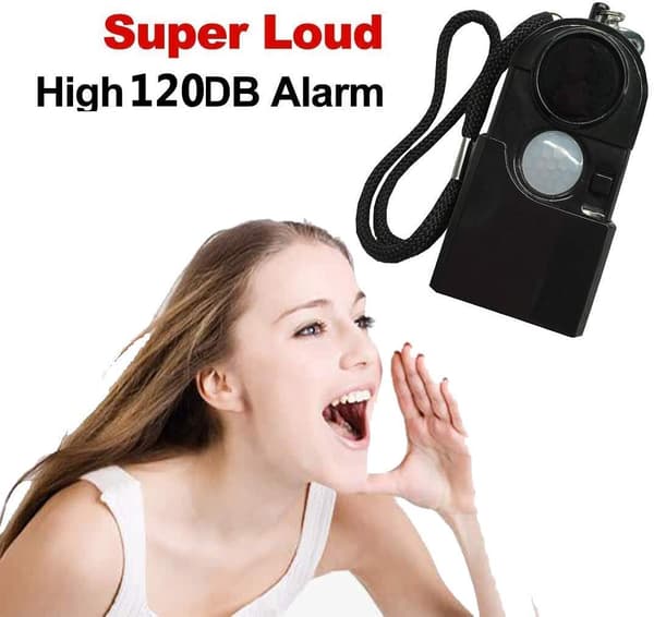 Fickstorlek 2-pack, 120 decibel, med LED-display; säkerhetsskydd för barn och äldre.