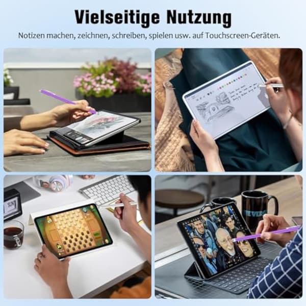 Ekstra lang tablet-stylus med klips, universel passiv stylus, til touchskærme.