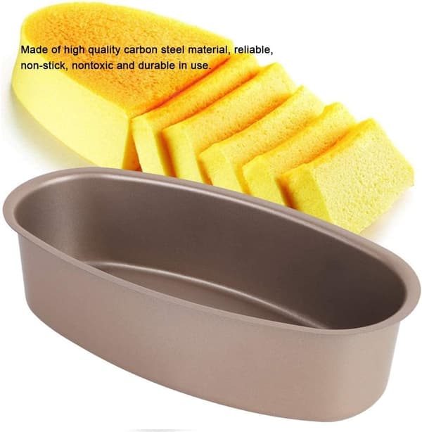 9-tums brödform, bakform, guld non-stick kolstål, rektangulär, för brödmaskinskaka, cheesecake.