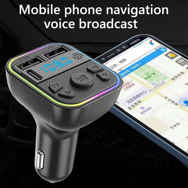 FM-sender Trådløst Bluetooth-bilsæt MP3-afspiller Radioadapter USB-oplader