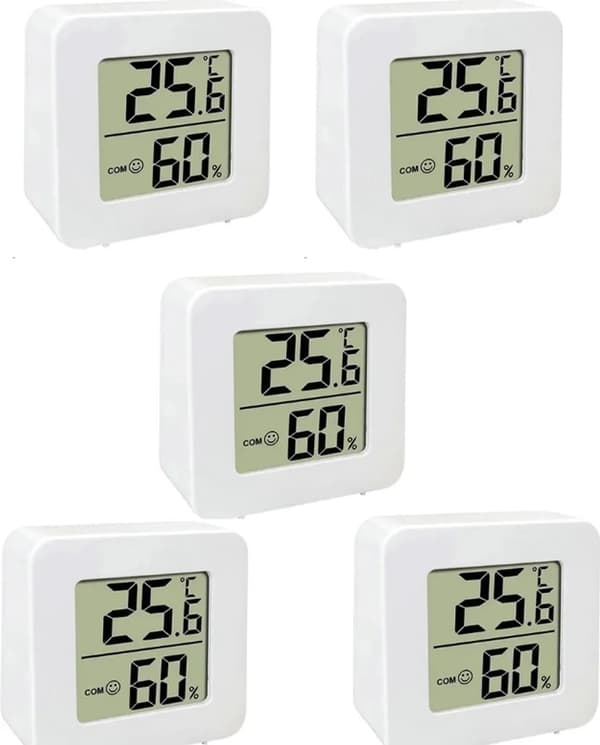 5-delad rumstermometer, digital rumstermometer, LCD smart hygrometer