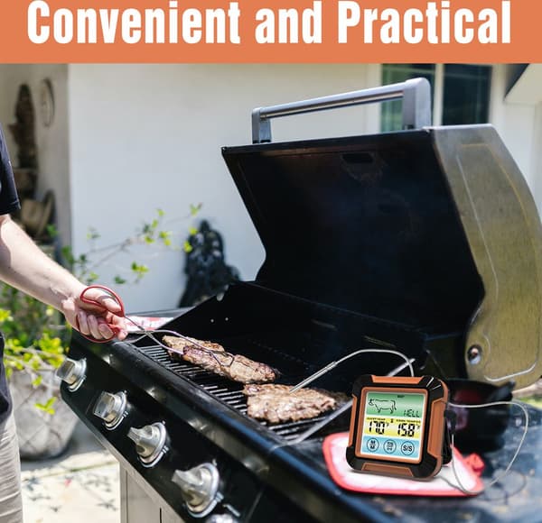 BBQ Termometer, Grilltermometer, Digital Kötttermometer, Pekskärm, Timer, WP, Köketermometer