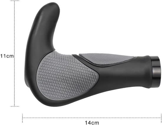 Ergonomiske cykelstyrgreb med ender, mod følelsesløshed, universelle, 2-pak (sort)