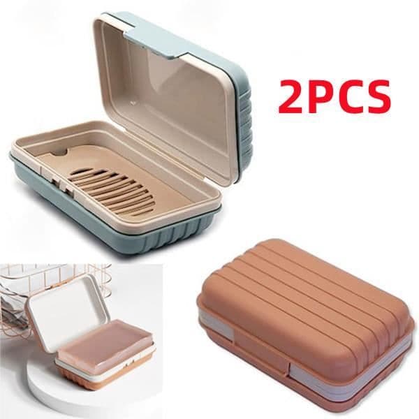 Tvålkoppar - 2-pack - Plast - Bärbar - Med lock