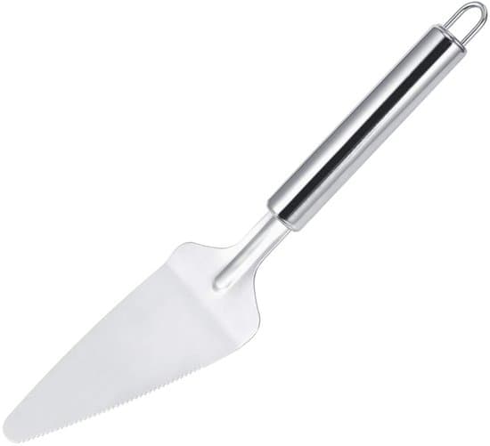 Pizzaspadesæt - Kageserver - Kageudstyr - Ergonomisk håndtag - 2 dele - Sølv