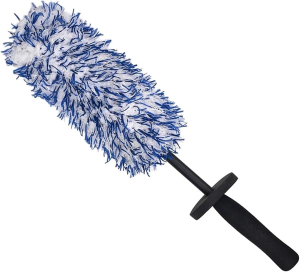2-pak bløde mikrofiber plys bilfælg- og dækrensebørster (blå)