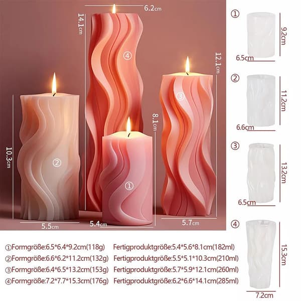 Silikone Lysforme – 3D Håndlavede Silikone Lysforme, DIY Duftlys Støbeforme, Genanvendelige Hjemmeindretnings Lysforme