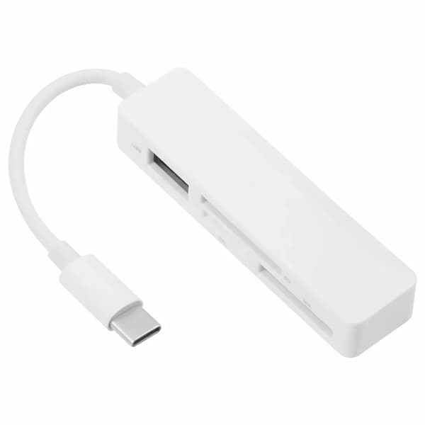 M47 USB-C til USB 2.0, SD, MicroSD/TF, MS kortlæseradapter, Velegnet til mobiltelefon, PC, laptop