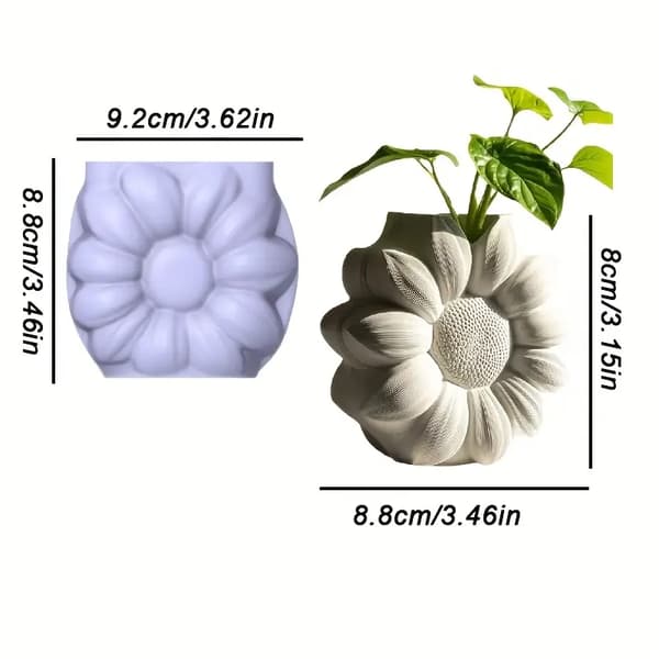 Solros gipsgjutform silikonform, blomtema silikonform, multifunktionell hållbar silikonform (1 stycke)