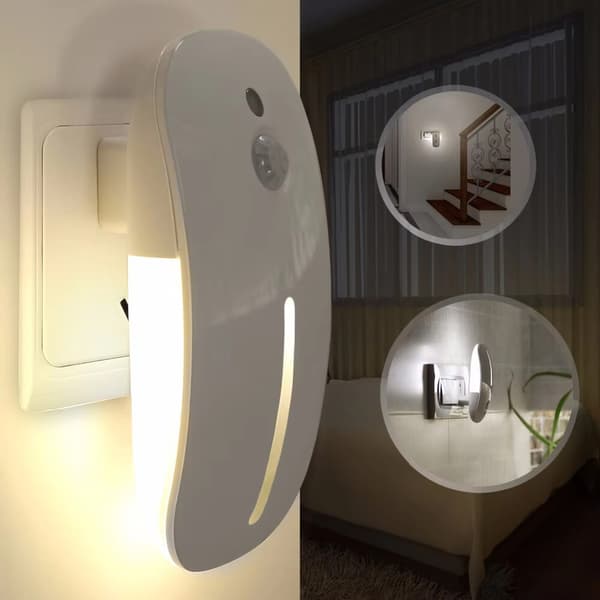 Smart Sensor Nattlampa Badrum Sovrum Glödlampa - Kallt Ljus