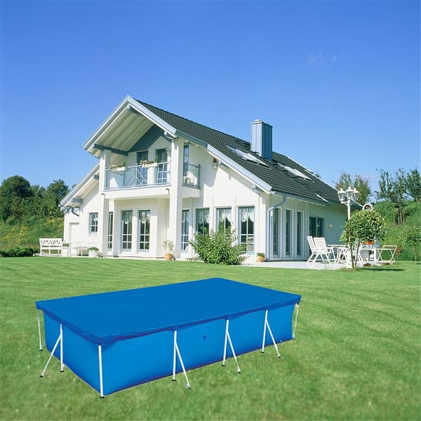 Tjock rektangulär poolöverdrag, dammtätt och regntätt, lämpligt för ovanmarkspooler (450*220cm)