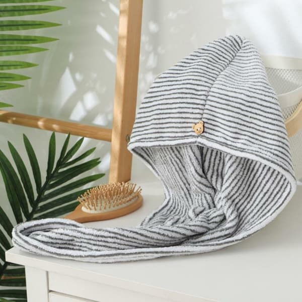 2-pack bambukolfiber hårhandduk snabbtorkande mössa absorberande badrumsdusch