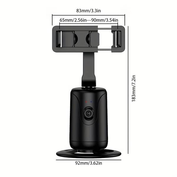 Telefon gimbalhållare, intelligent spårning, 360° rotation, vikbar, bildstabilisering