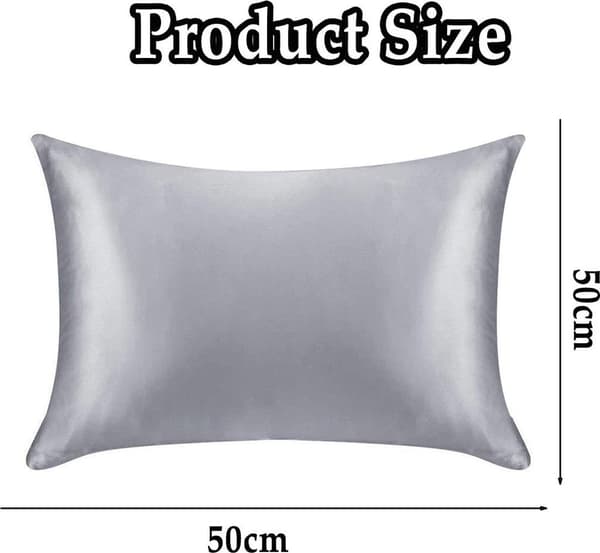 Silke pudebetræk 2-pak, silke, sølvgrå, standardstørrelse 50x75cm
