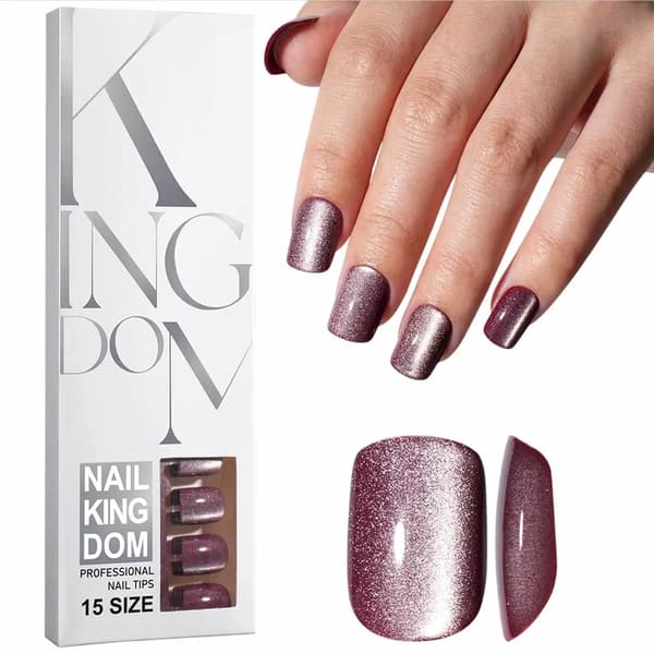 120 kunstige negle, blank finish, bordeaux
