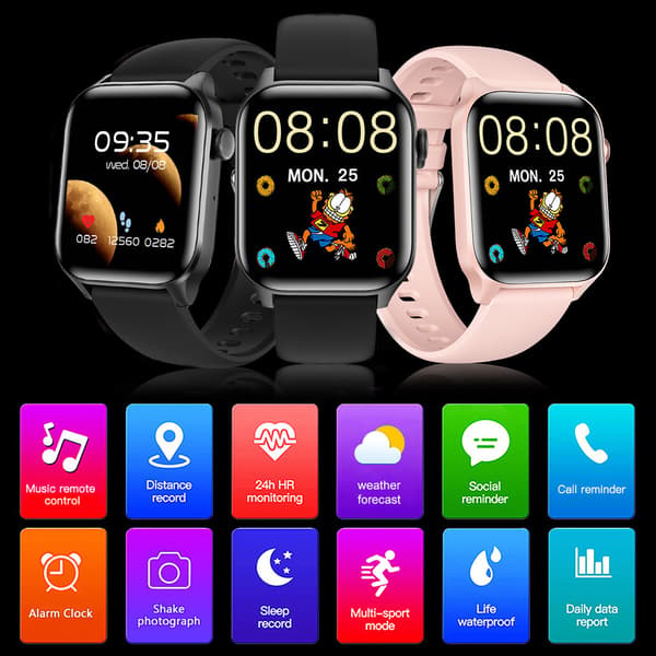 Vandtæt Smartwatch Bluetooth Opkald Pulsmåler Fitness Tracker Android iOS