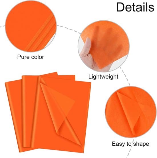 50 ark orange presentpapper (35x50cm) Bulkförpackning för DIY-hantverk