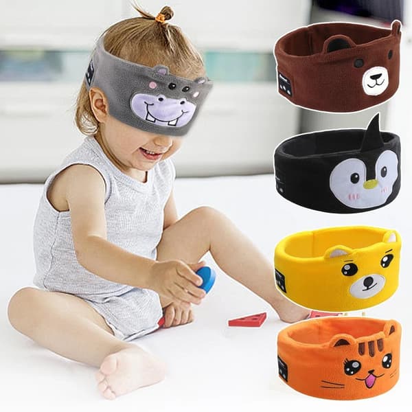 Bluetooth-sovhörlurar för barn, sömnögonmask, Bluetooth-pannband, Bluetooth 5.0 stereomusikspelare - Grå