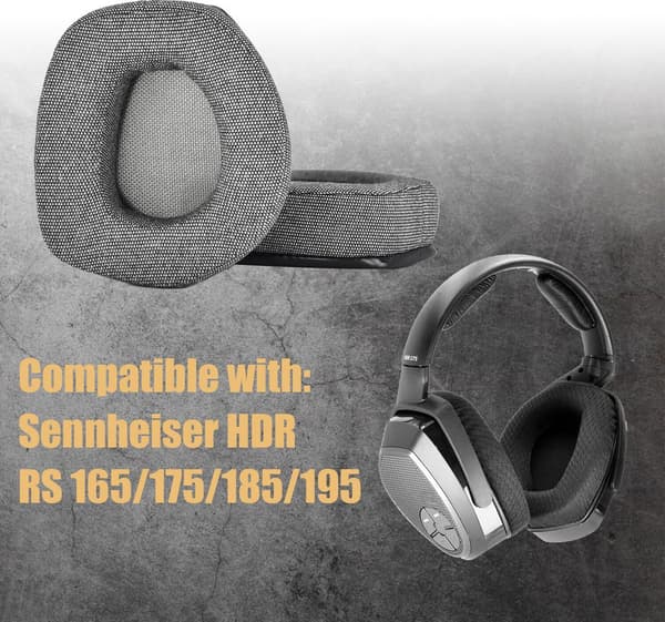 Ørepuder til Sennheiser HDR RS 165/175/185/195 hovedtelefoner (sort)
