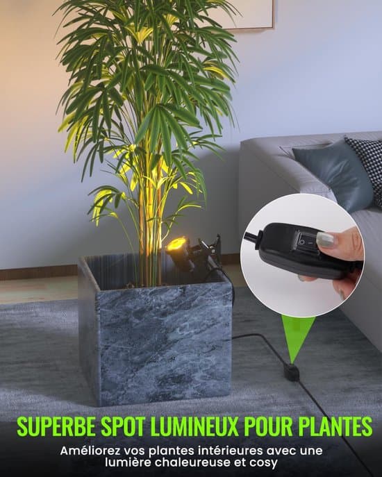 IP65 Vattentät 7W LED Växt Clip-on Spotlight, 3000K Varmvit Bas